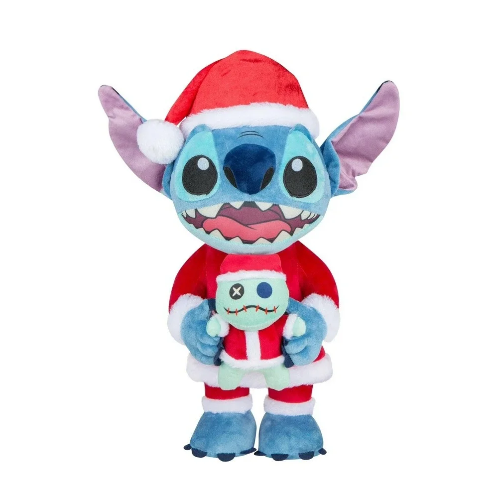 Disney Christmas Holiday 16 in Tall Stitch Santa w/Scrump Plush Greeter‎ NEW